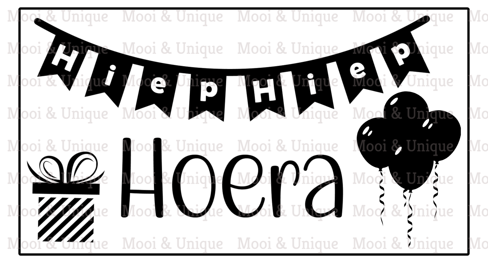 Sticker – Hiep Hiep Hoera (met naam en leeftijd)