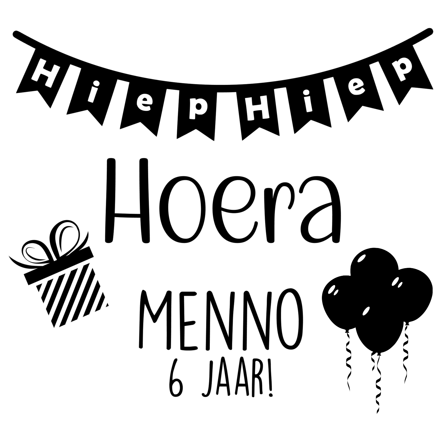 Sticker | Hiep Hiep (met naam & leeftijd)