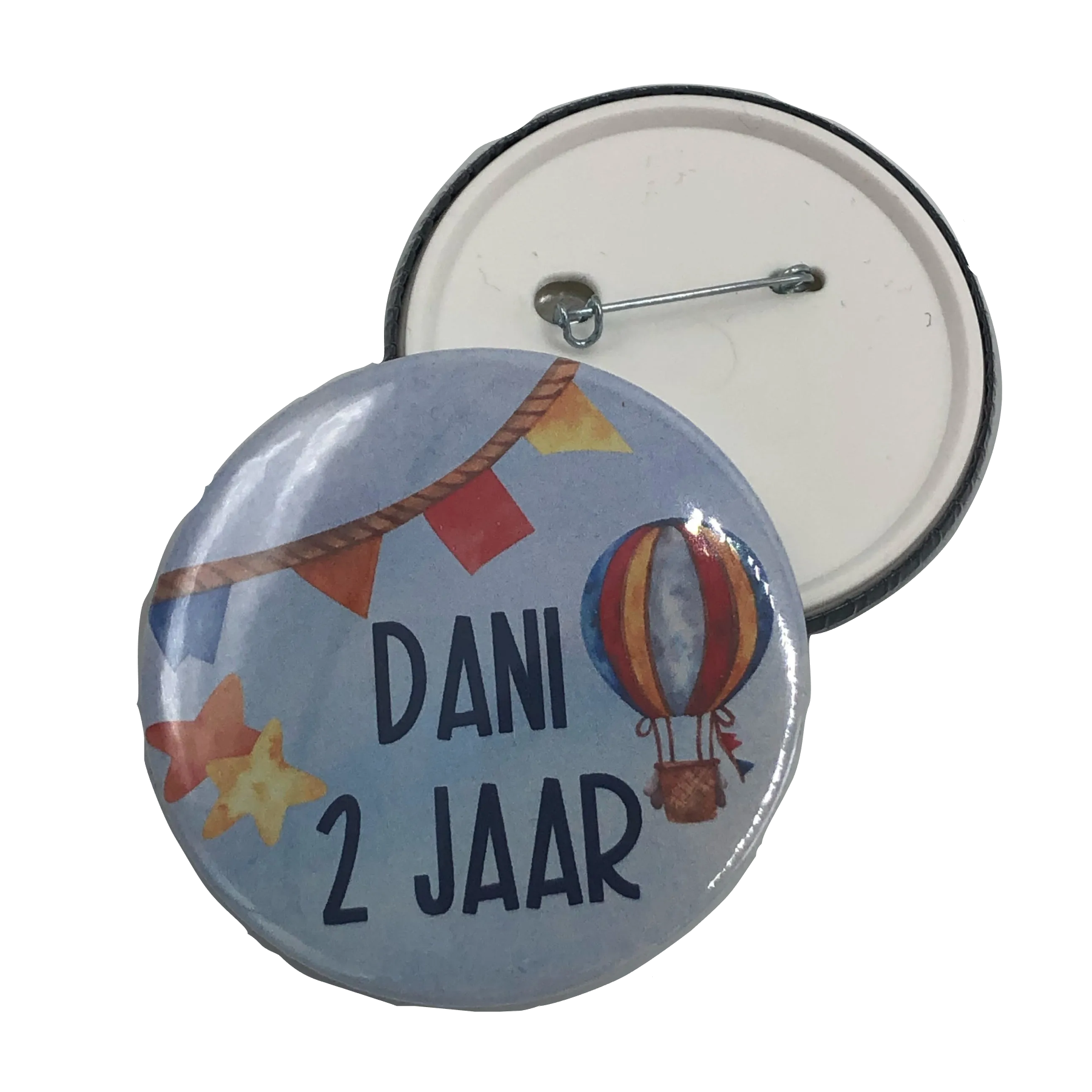 Buttons en meer | Luchtballon verjaardag  (met naam en leeftijd)