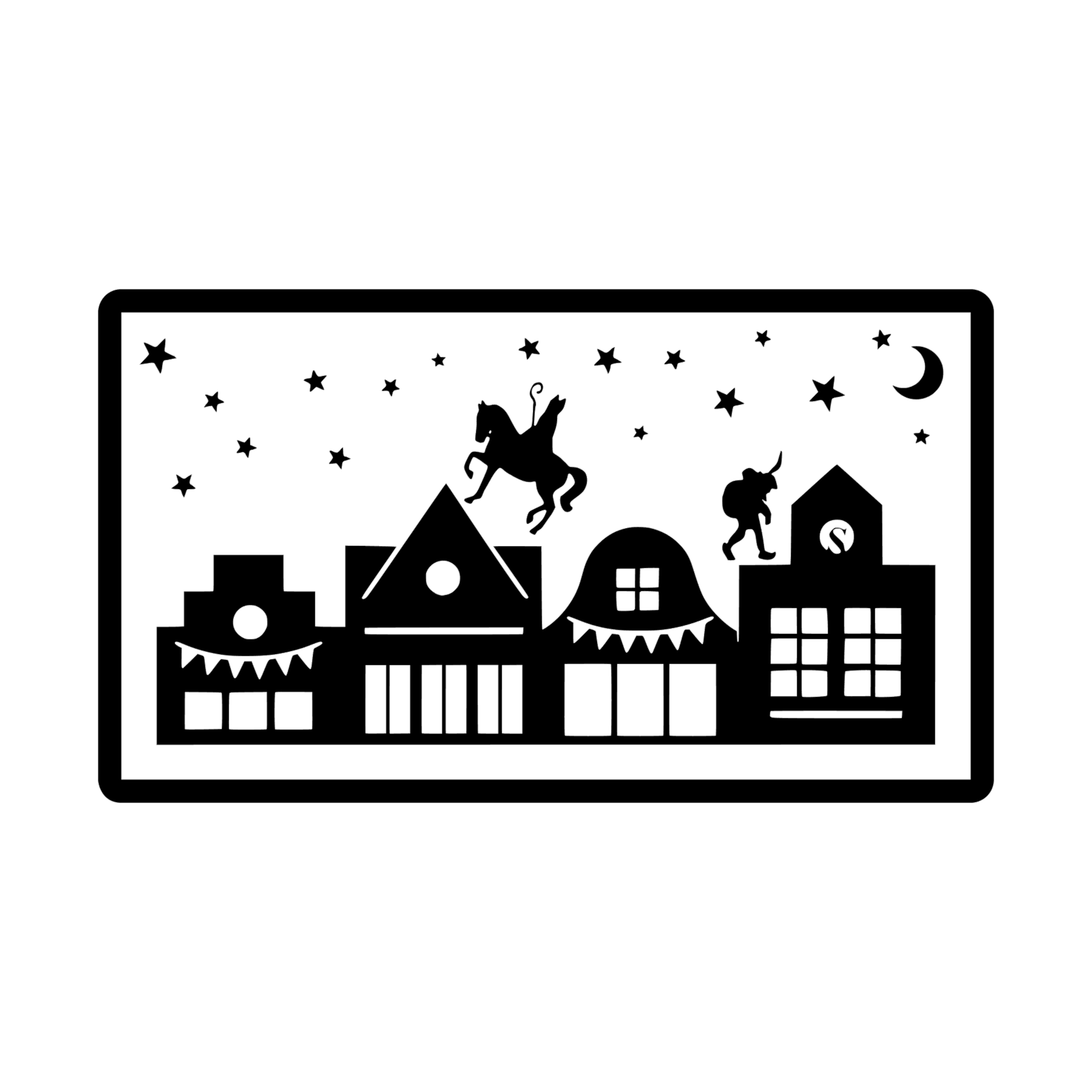 Sticker – Sinterklaashuisjes voor pot
