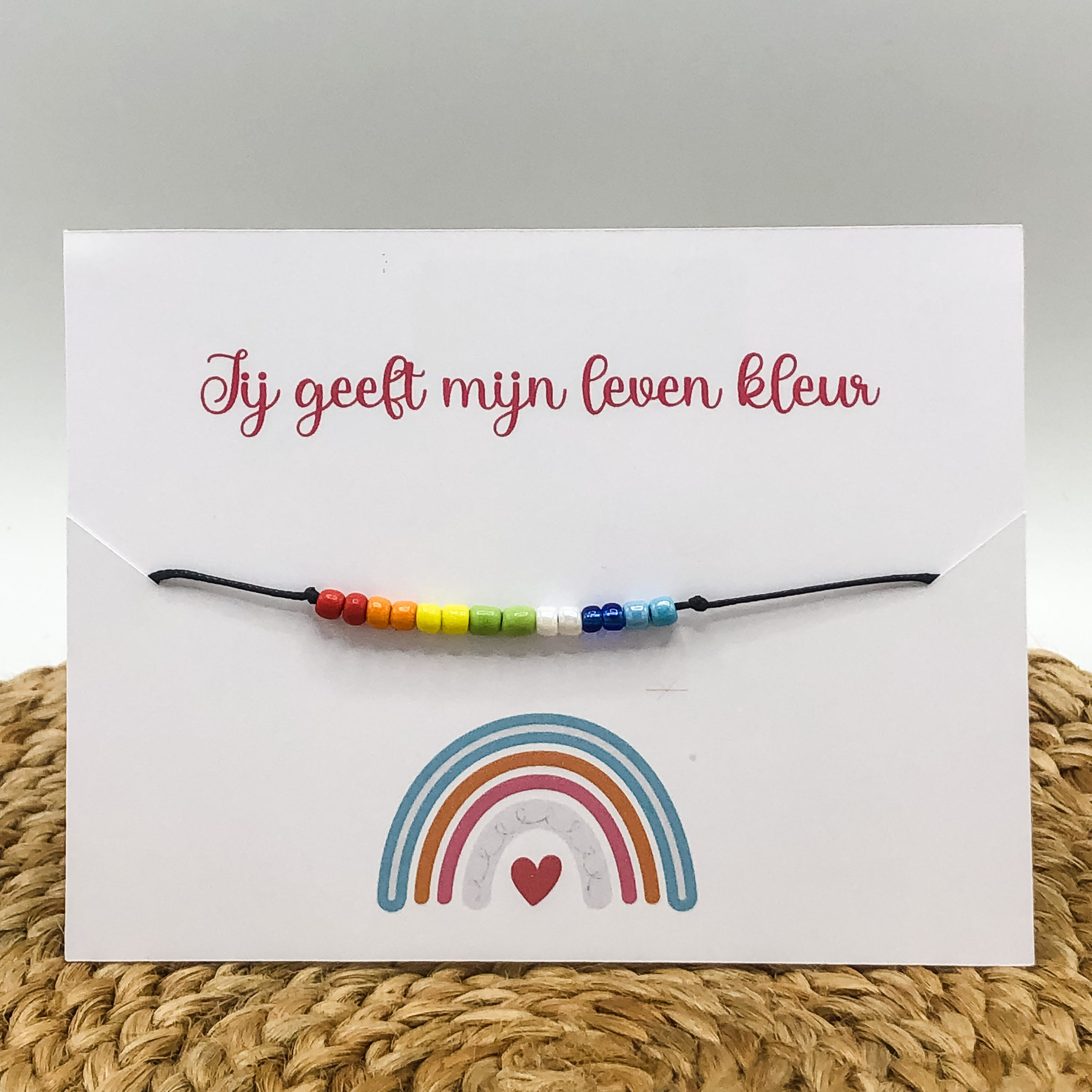 Armbandje met kaart | Jij geeft mijn leven kleur