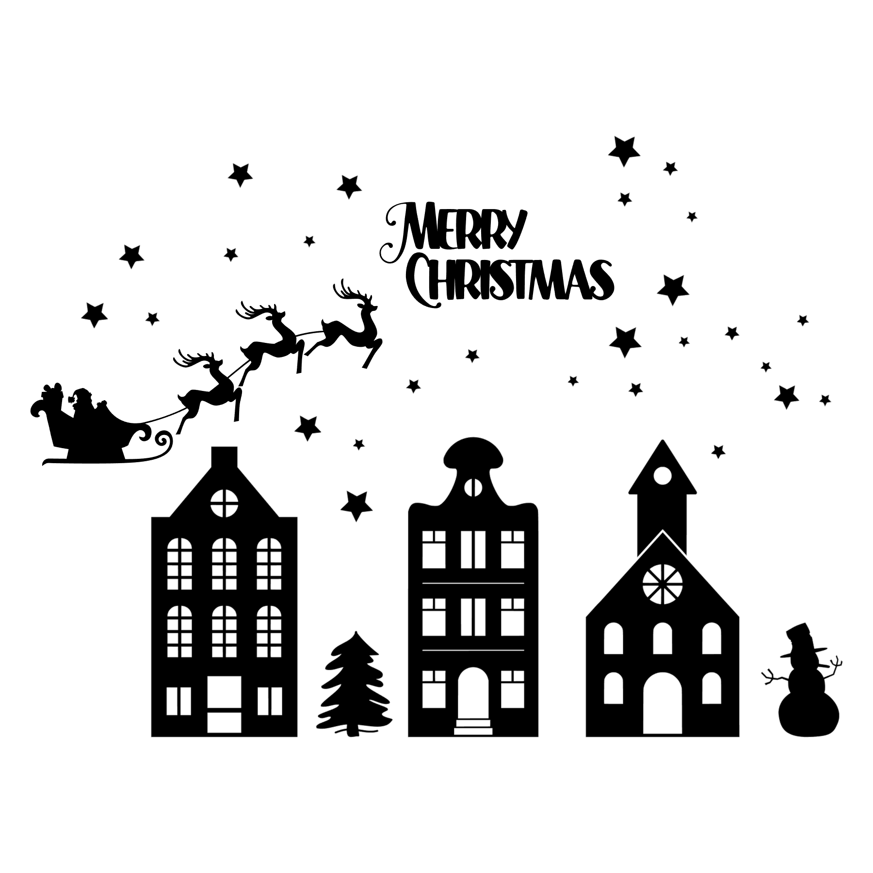 Sticker | Huisjes Kerst