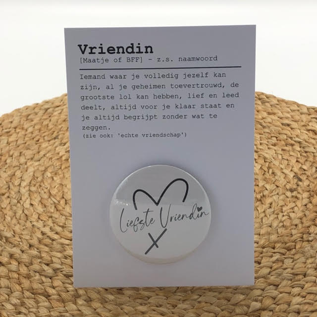 Spiegeltje met kaart | Vriendin